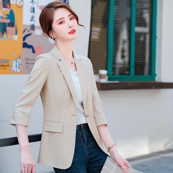 women's suits & blazers 2021 jacket half sleeve apricot coat ol styles summer jackets for women ladies office blazer outwear, White;black
women's suits & blazers 2021 jacket half sleeve apricot coat ol styles summer jackets for women ladies office blazer outwear, White;black
