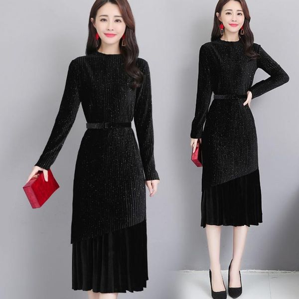 casual dresses 2021 fall women clothes glitter pleated long sleeve grey coffee velour dress , fashion slim womens female 3xl 4xl velvet, Black;gray
casual dresses 2021 fall women clothes glitter pleated long sleeve grey coffee velour dress , fashion slim womens female 3xl 4xl velvet, Black;gray