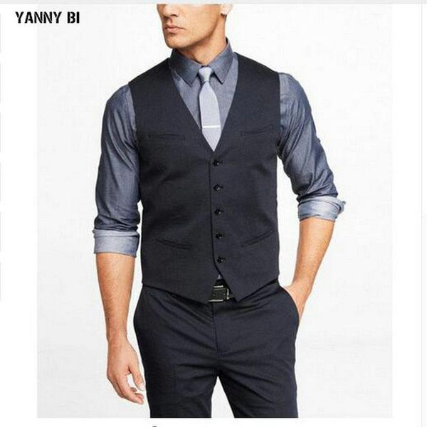 men's vests fashion formal business men vest grey dark navy groomsmens wedding prom party waistcoat mens casual wear, Black;white
men's vests fashion formal business men vest grey dark navy groomsmens wedding prom party waistcoat mens casual wear, Black;white