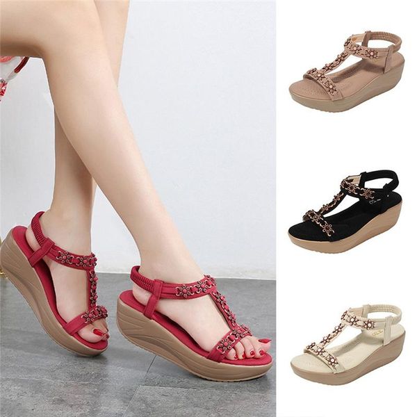 summer shoes women high heel pumps toe bohemia ladies crystal wedges sandals beach flops flip casual tenis feminino, Black
summer shoes women high heel pumps toe bohemia ladies crystal wedges sandals beach flops flip casual tenis feminino, Black