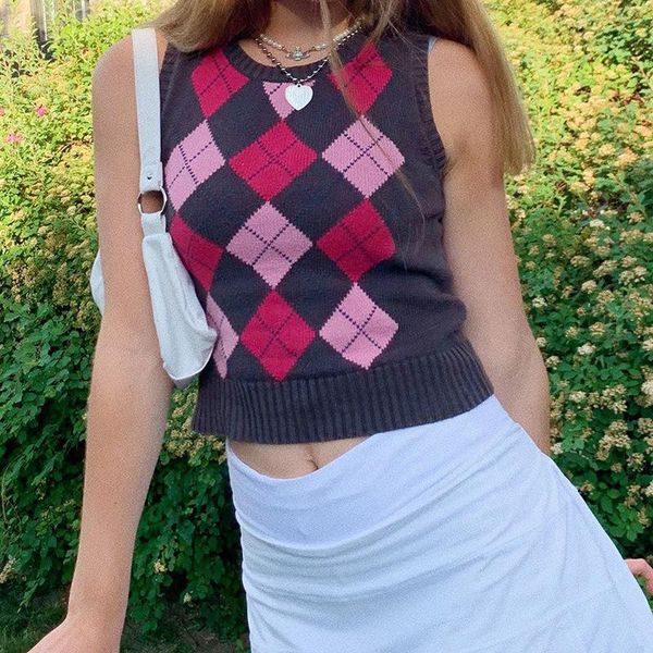 women's sweaters plaid tank sweater women preppy style casual sleeve knitted crop jumper vintage mini vest autumn fashion ve28079, White;black
women's sweaters plaid tank sweater women preppy style casual sleeve knitted crop jumper vintage mini vest autumn fashion ve28079, White;black