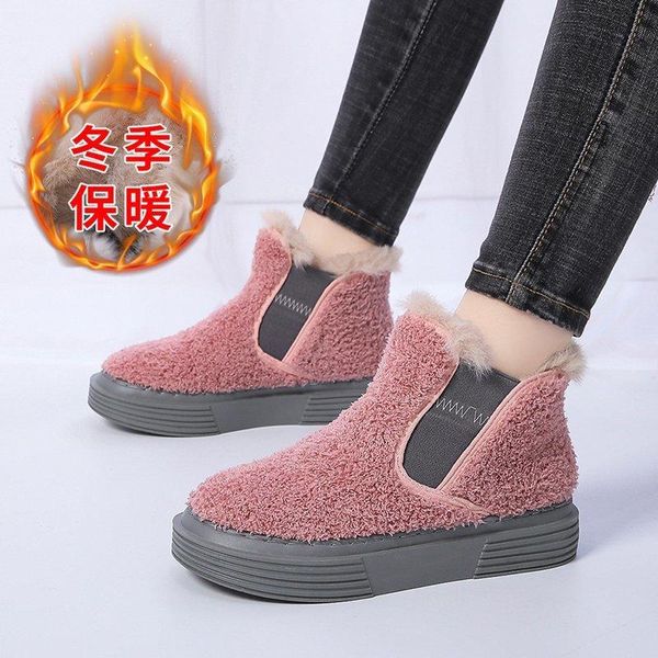plus velvet cotton shoes fashion furry chunky platform 2021 winter warm thicken woman flock slip-on ankle boots, Black
plus velvet cotton shoes fashion furry chunky platform 2021 winter warm thicken woman flock slip-on ankle boots, Black