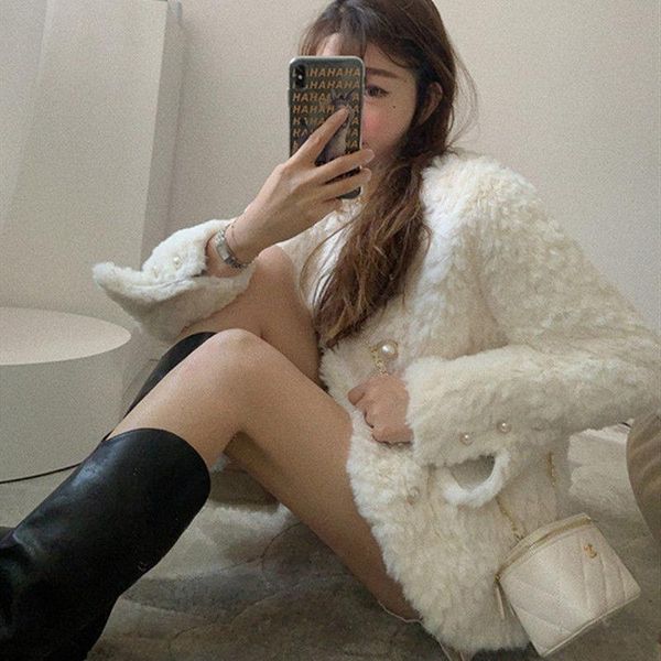 women's fur & faux 2021 autumn winter women's mew sheep shearing warm coats female lamb plush jackets ladies o-neck slim outwear m6, Black
women's fur & faux 2021 autumn winter women's mew sheep shearing warm coats female lamb plush jackets ladies o-neck slim outwear m6, Black