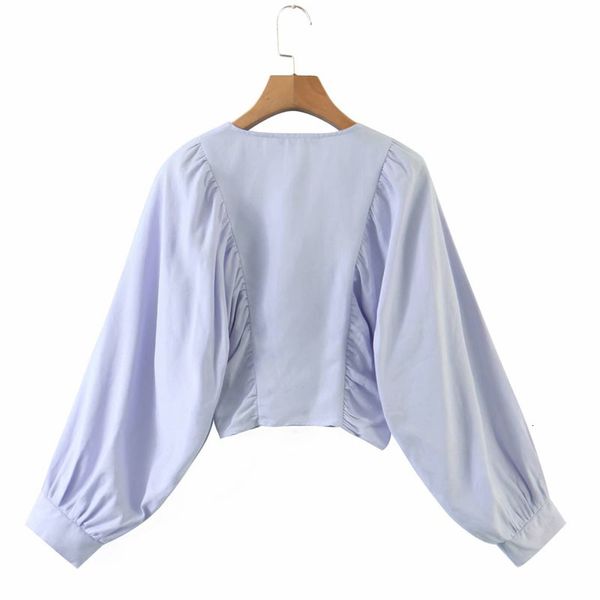 blouses french retro solid color v-neck short cropped female korean style hedging long sleeve chic women's shirt, White
blouses french retro solid color v-neck short cropped female korean style hedging long sleeve chic women's shirt, White