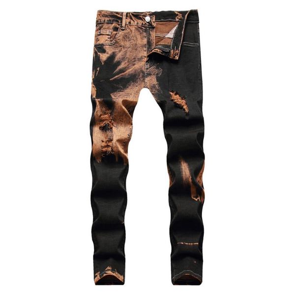 men's jeans men tie and dye stretch cotton denim trendy holes ripped middle waist straight pants plus size trousers, Blue
men's jeans men tie and dye stretch cotton denim trendy holes ripped middle waist straight pants plus size trousers, Blue