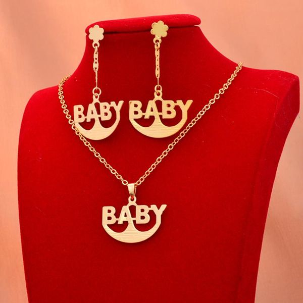 earrings & necklace dubai gold color letter baby jewelry sets for women african wedding pendant jewellery set engagement gifts, Silver
earrings & necklace dubai gold color letter baby jewelry sets for women african wedding pendant jewellery set engagement gifts, Silver