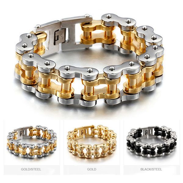 316l stainless steel men punk motorcycle bracelet bicycle link chains biker cuff wristbands bangles hip hop trendy jewelry wrist chain 2 siz, Black
316l stainless steel men punk motorcycle bracelet bicycle link chains biker cuff wristbands bangles hip hop trendy jewelry wrist chain 2 siz, Black