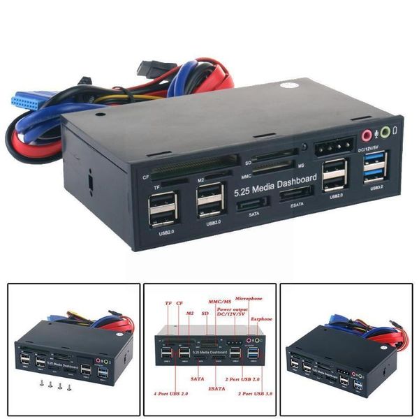 hubs 5.25 inch pc media dashboard front panel audio with 2 6 card sd tf usb reader 3.0 and sata hub 2.0 x ms esata j1d6
hubs 5.25 inch pc media dashboard front panel audio with 2 6 card sd tf usb reader 3.0 and sata hub 2.0 x ms esata j1d6