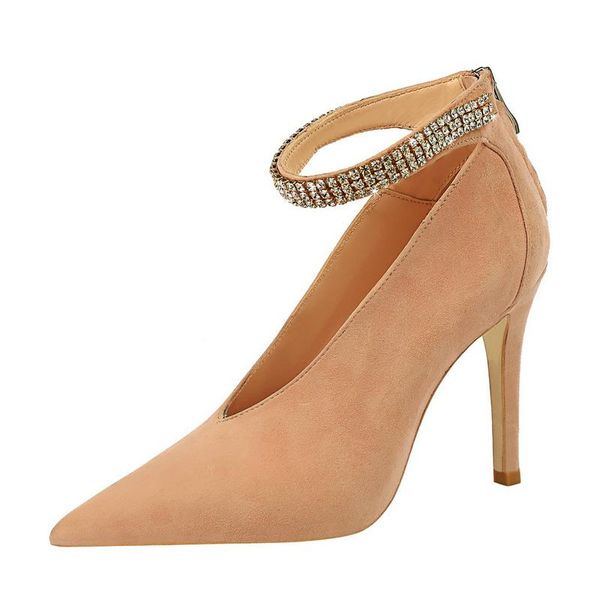 high heels shoes women ankle strap design pointed toe pumps ladies arrival dress, Black
high heels shoes women ankle strap design pointed toe pumps ladies arrival dress, Black