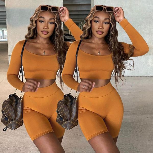 women's tracksuits 2021 summer slim european and american ladies casual fashion solid color long sleeved shorts two piece suit, Gray
women's tracksuits 2021 summer slim european and american ladies casual fashion solid color long sleeved shorts two piece suit, Gray