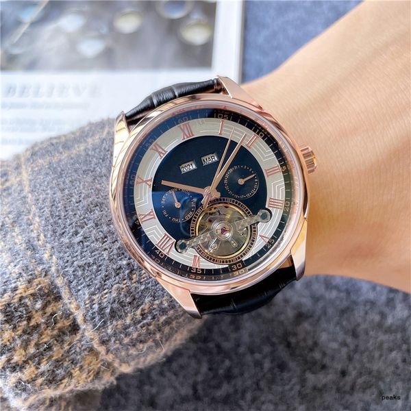 men fashion wristwatches luxury watch leather automatic mechanical watches, Slivery;brown
men fashion wristwatches luxury watch leather automatic mechanical watches, Slivery;brown