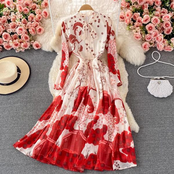 casual dresses yizzhoy spring autumn temperament loose bow tie lace up printed dress elegant stand collar fashion long, Black;gray
casual dresses yizzhoy spring autumn temperament loose bow tie lace up printed dress elegant stand collar fashion long, Black;gray