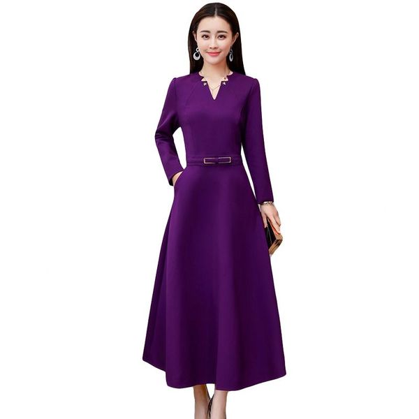 casual dresses 2021 spring autumn women dress elegant v-neck long sleeve close waist a line solid ol office lady clothing j026, Black;gray
casual dresses 2021 spring autumn women dress elegant v-neck long sleeve close waist a line solid ol office lady clothing j026, Black;gray