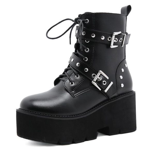 35-43 rivet autumn boots women platform black leather gothic punk style combat for mid heels comfortable
35-43 rivet autumn boots women platform black leather gothic punk style combat for mid heels comfortable