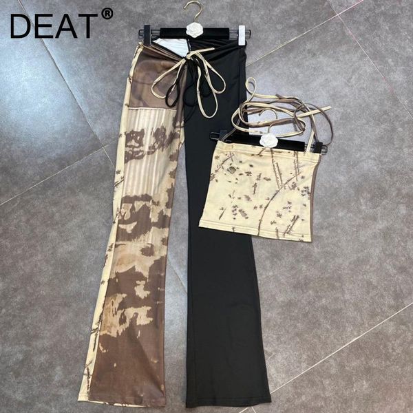 women's two piece pants deat women cross strap tube drawstring long set fashion temperament spring summer 2021 11d1268, White
women's two piece pants deat women cross strap tube drawstring long set fashion temperament spring summer 2021 11d1268, White