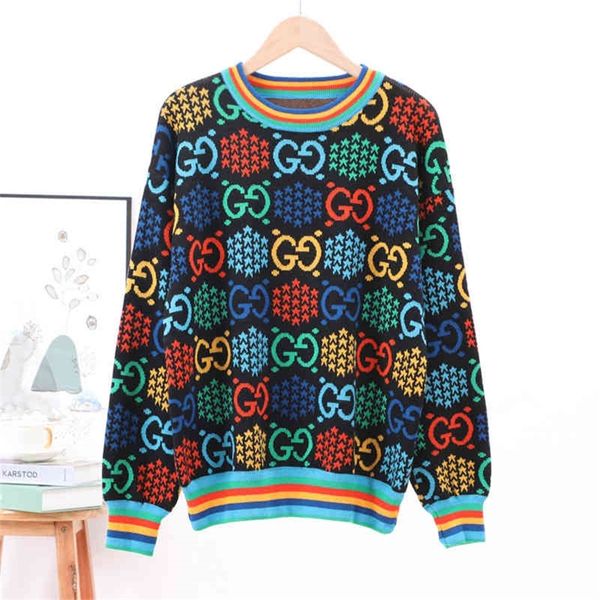 double color matching round neck sweater spring and autumn broken flower casual, White
double color matching round neck sweater spring and autumn broken flower casual, White