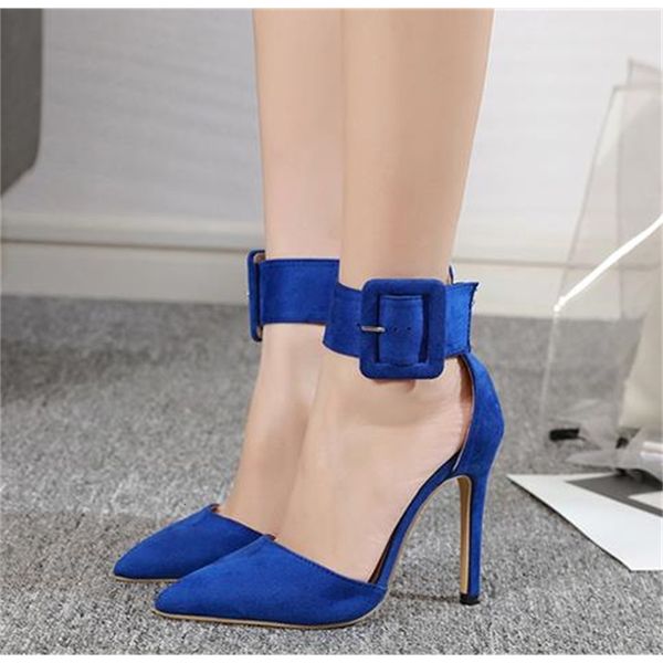 luxury women high heels red blue buckle pointed toe designer pumps size 35 to 40, Black
luxury women high heels red blue buckle pointed toe designer pumps size 35 to 40, Black