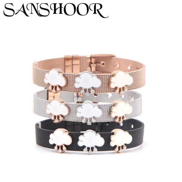 charm bracelets sanshoor jewelry stainless steel mesh bracelet bangle set with special cloud cartoon charms as women gifts, Golden;silver
charm bracelets sanshoor jewelry stainless steel mesh bracelet bangle set with special cloud cartoon charms as women gifts, Golden;silver