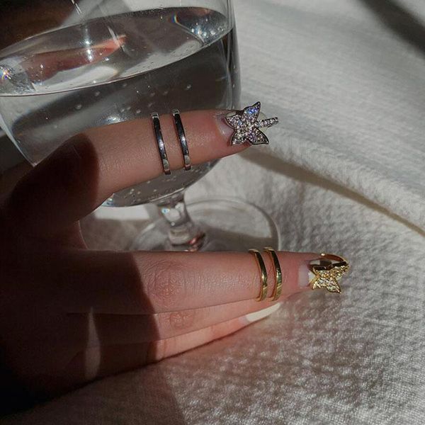 women fingernail rings fashion zircon butterfly jewelry simple open size 925 sterling silver ring lady party accessories cluster, Golden;silver
women fingernail rings fashion zircon butterfly jewelry simple open size 925 sterling silver ring lady party accessories cluster, Golden;silver
