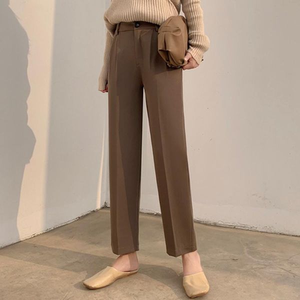women's pants & capris yamdi 2021 spring summer femme lady elegant straight women suit button up loose office ladies ankle-length, Black;white
women's pants & capris yamdi 2021 spring summer femme lady elegant straight women suit button up loose office ladies ankle-length, Black;white