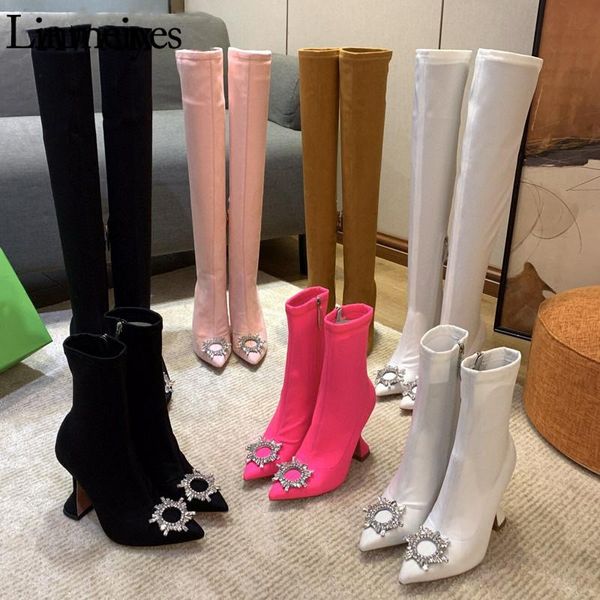 boots crystal collar thigh high woman cup heels stretch rhinestone shinny over the knee runway shoes women, Black
boots crystal collar thigh high woman cup heels stretch rhinestone shinny over the knee runway shoes women, Black
