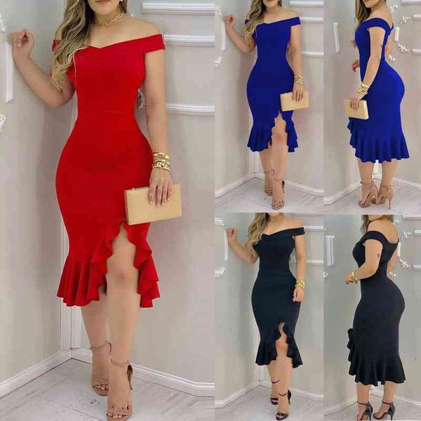 off sholuder ruffles mid dress fashion women evening party dress bodycon femme casual short sleeve dresses vestidos, Black;gray
off sholuder ruffles mid dress fashion women evening party dress bodycon femme casual short sleeve dresses vestidos, Black;gray