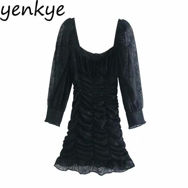 fashion women vintage black crochet lace dress transparent long sleeve draped bodycon mini party vestido 210514, Black;gray
fashion women vintage black crochet lace dress transparent long sleeve draped bodycon mini party vestido 210514, Black;gray