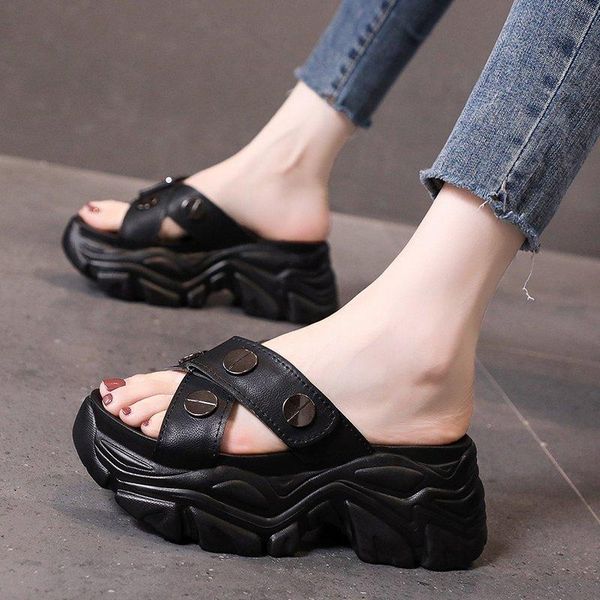 slippers woman pu comfortable platform sandals summer outdoor wedges women metal decoration thick bottom beach slides, Black
slippers woman pu comfortable platform sandals summer outdoor wedges women metal decoration thick bottom beach slides, Black