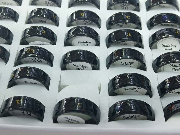 fashion thermometer ring stainless steel man student rings mix size 16 to 20, Silver