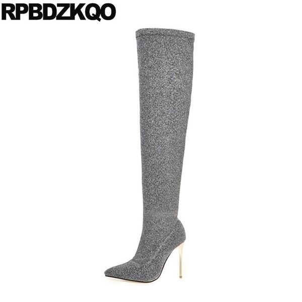 boots slim high heel thigh for plus size women over the knee glitter 12 44 silver pointed toe big fetish extreme shoes stiletto, Black
boots slim high heel thigh for plus size women over the knee glitter 12 44 silver pointed toe big fetish extreme shoes stiletto, Black