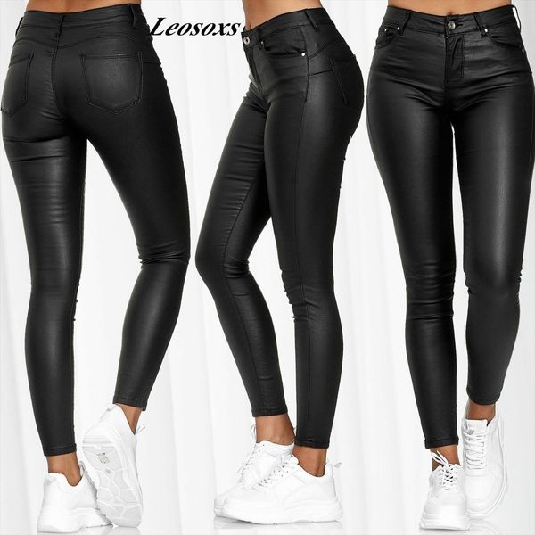 spring pu leather black women capri stretch bodycon high waist long casual pencil womens traf, Black;white
spring pu leather black women capri stretch bodycon high waist long casual pencil womens traf, Black;white