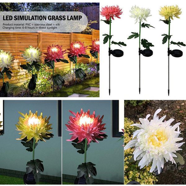 lawn lamps 2pcs led solar light artificial chrysanthemum simulation flower outdoor waterproof garden stakes yard art for home
lawn lamps 2pcs led solar light artificial chrysanthemum simulation flower outdoor waterproof garden stakes yard art for home