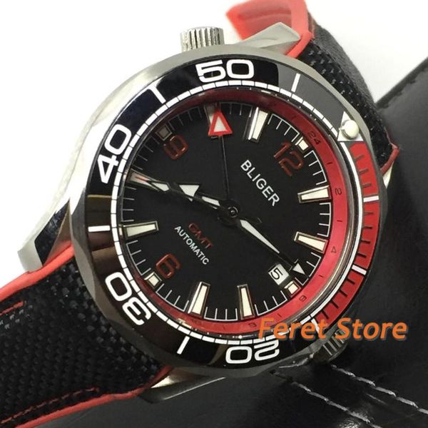 wristwatches bliger 2021 silver case sapphire glass red ceramic bezel date luminous waterproof leisure stainless men's automatic watch, Slivery;brown
wristwatches bliger 2021 silver case sapphire glass red ceramic bezel date luminous waterproof leisure stainless men's automatic watch, Slivery;brown