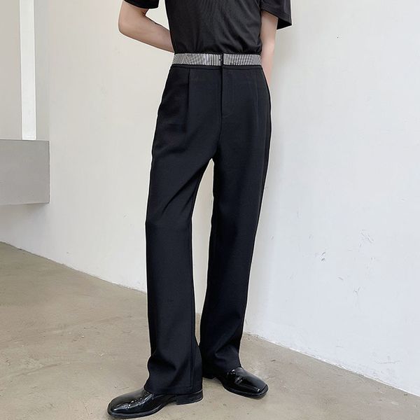 men's pants menswear sequin patch elastic waist casual straight suit pant male korean harajuku streetwear vintage trousers fspf, Black
men's pants menswear sequin patch elastic waist casual straight suit pant male korean harajuku streetwear vintage trousers fspf, Black