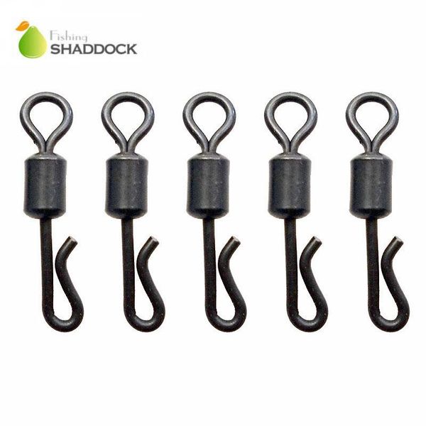 fishing hooks 20pcs matte black rolling quick change swivels carp rigs long body q-shaped swing snap connector accessories
fishing hooks 20pcs matte black rolling quick change swivels carp rigs long body q-shaped swing snap connector accessories
