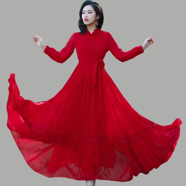 casual dresses 2021 spring and summer vintage red chiffon long dress women fashion lace hooded ankle-length women's clothing, Black;gray
casual dresses 2021 spring and summer vintage red chiffon long dress women fashion lace hooded ankle-length women's clothing, Black;gray