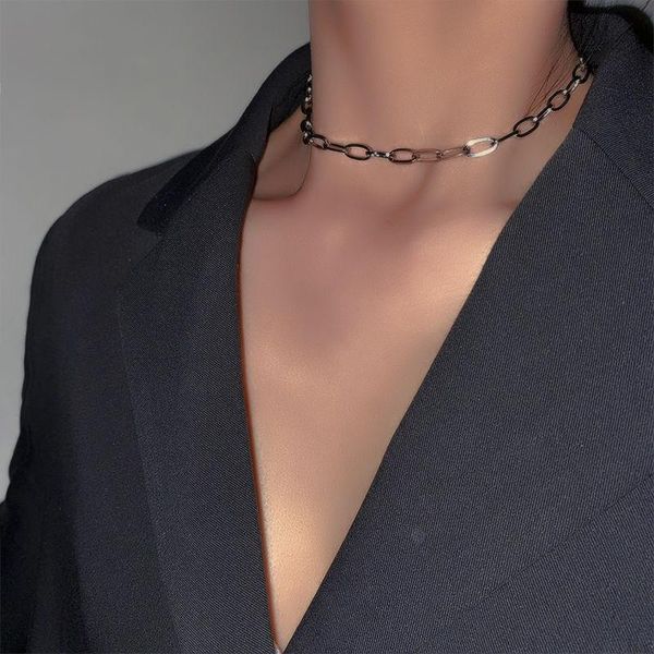 chains fashionable necklace non-fading stainless steel short cool and handsome hollow jewelry, Silver
chains fashionable necklace non-fading stainless steel short cool and handsome hollow jewelry, Silver
