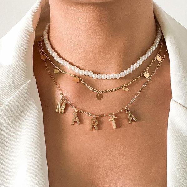 chokers lacteo 2021 fashion letter metal pendant necklace jewelry for women hip hop double layered imitation pearl chain choker, Golden;silver
chokers lacteo 2021 fashion letter metal pendant necklace jewelry for women hip hop double layered imitation pearl chain choker, Golden;silver