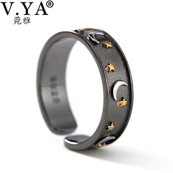cluster rings v.ya 925 sterling silver jewelry glitter moon star finger ring romantic black for women men, Golden;silver
cluster rings v.ya 925 sterling silver jewelry glitter moon star finger ring romantic black for women men, Golden;silver