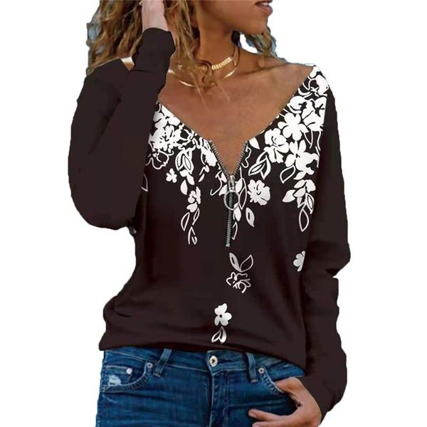women's t-shirt print v-neck zipper long sleeve 2021 autumn fashion womens clothing casual plus size streetwear tee shirt female, White
women's t-shirt print v-neck zipper long sleeve 2021 autumn fashion womens clothing casual plus size streetwear tee shirt female, White