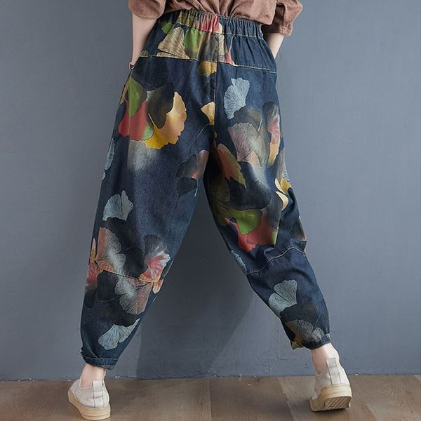 women high waist jeans new arrival 2021 autumn streetwear vintage floral print loose female casual denim harem pants s1845, Blue
women high waist jeans new arrival 2021 autumn streetwear vintage floral print loose female casual denim harem pants s1845, Blue