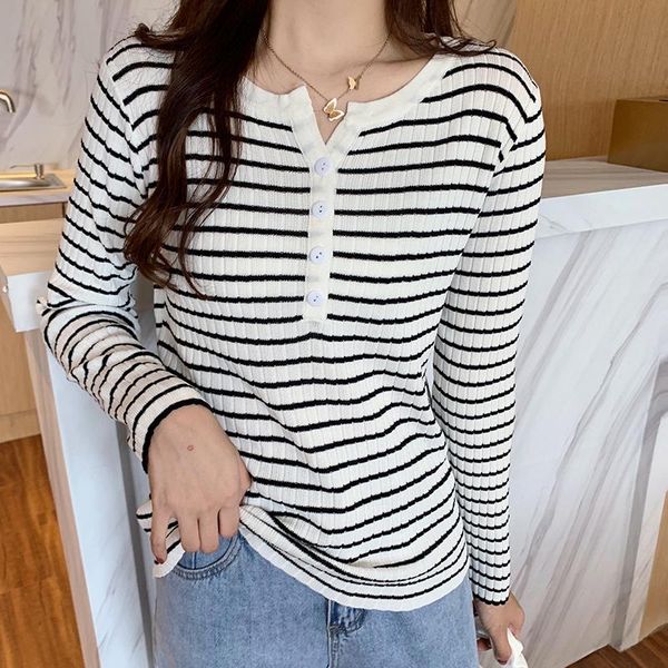 women's sweaters striped knitted skinny plus large size oversize korean style fashion pullovers for ladies 2021 clothes sweater, White;black
women's sweaters striped knitted skinny plus large size oversize korean style fashion pullovers for ladies 2021 clothes sweater, White;black