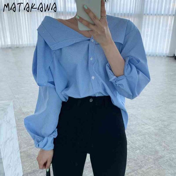 matakawa single-breasted loose ladies shirt korea chic spring chic lapel blusas long-sleeved striped blouses women 210513, White
matakawa single-breasted loose ladies shirt korea chic spring chic lapel blusas long-sleeved striped blouses women 210513, White
