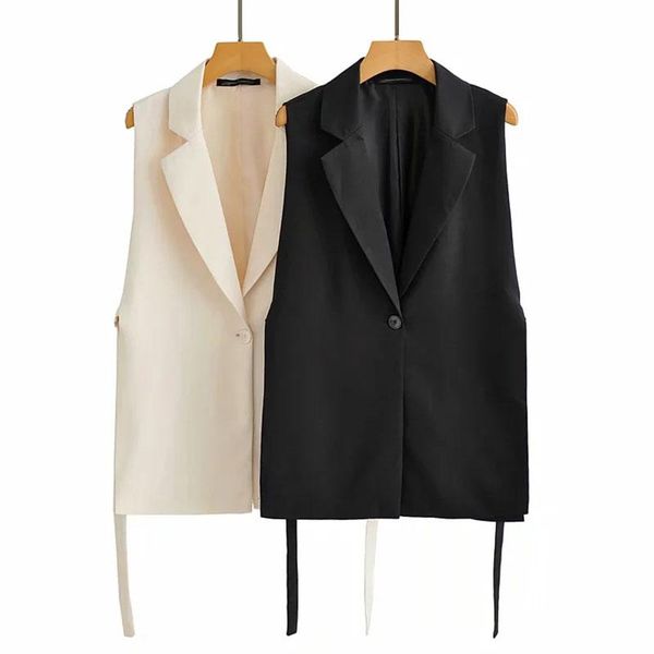 women's vests women fashion solid color loose side slit vest jacket 2021 temperament one-button suit collar sleeveless streetwea, Black;white
women's vests women fashion solid color loose side slit vest jacket 2021 temperament one-button suit collar sleeveless streetwea, Black;white