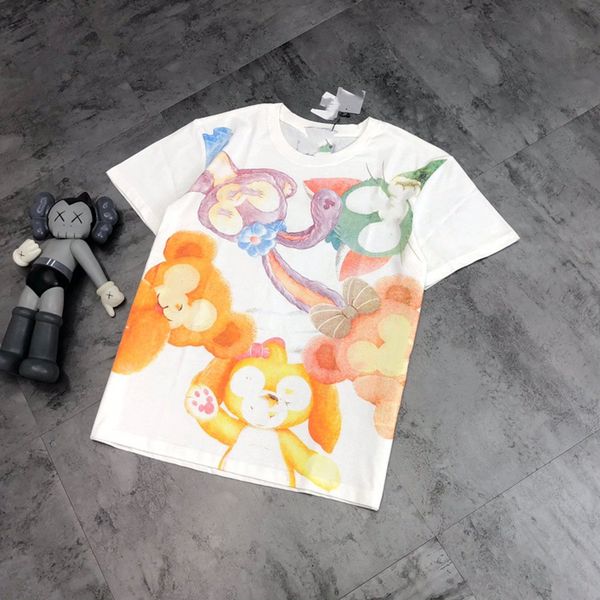 21s summer new cartoon print t-shirt women's round neck pullover loose casual short sleeve top, White
21s summer new cartoon print t-shirt women's round neck pullover loose casual short sleeve top, White