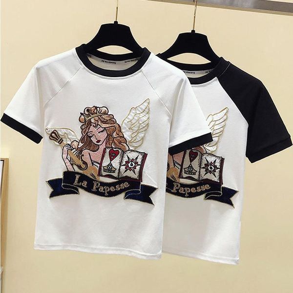 women's t-shirt 2021 summer embroidery fashion tshirt european styles ladies trendy tee pp-297, White
women's t-shirt 2021 summer embroidery fashion tshirt european styles ladies trendy tee pp-297, White