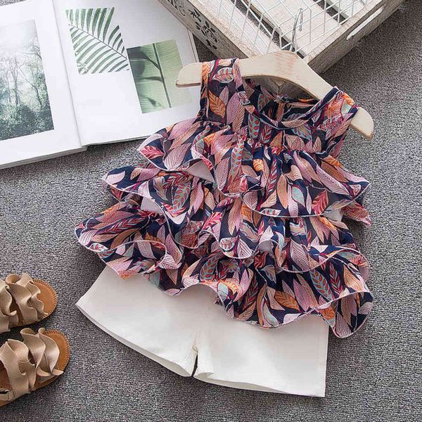 sets summer children's clothing toddler baby kids girls 2pcs fashion sleeveless ruffles leaf print cake dress +shorts set c0225, White
sets summer children's clothing toddler baby kids girls 2pcs fashion sleeveless ruffles leaf print cake dress +shorts set c0225, White