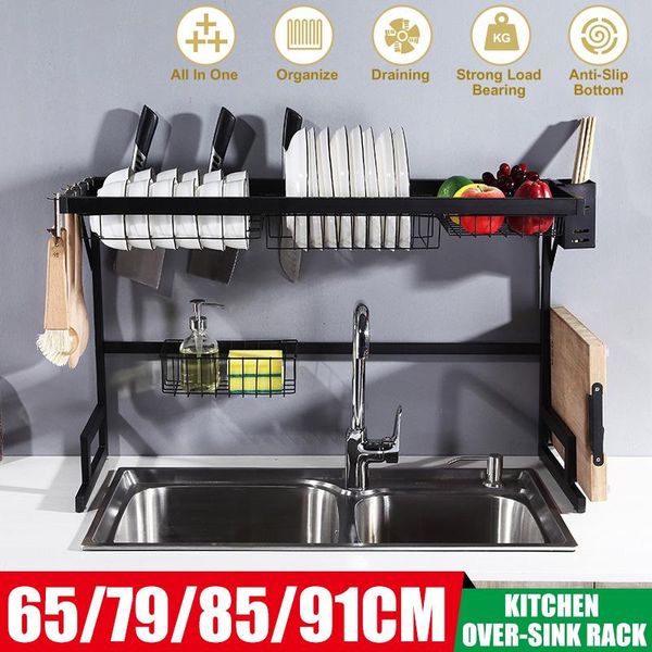 65/79/85/91cm stainless steel kitchen shelf organizer over sink rack dish drying holder storage & organization
65/79/85/91cm stainless steel kitchen shelf organizer over sink rack dish drying holder storage & organization