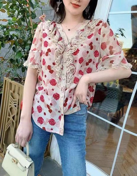 women's blouses & shirts iw0781 fashion 2021 runway luxury european design party style clothing, White
women's blouses & shirts iw0781 fashion 2021 runway luxury european design party style clothing, White