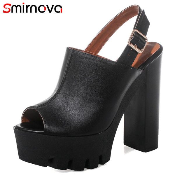 smirnova 2021 fashion peep toe sandals women thick high heel genuine leather buckle strap platform summer shoes party, Black
smirnova 2021 fashion peep toe sandals women thick high heel genuine leather buckle strap platform summer shoes party, Black